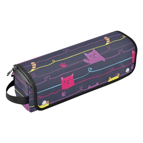 Lovely Cats 2-in-1 Lockenstab Reisetasche mit hitzebeständiger Matte, staubdichte Reise-Haarglätter-Tasche für Glätteisen, Glätteisen, Lockenstäbe, Haar-Zubehör-Organizer von linqin