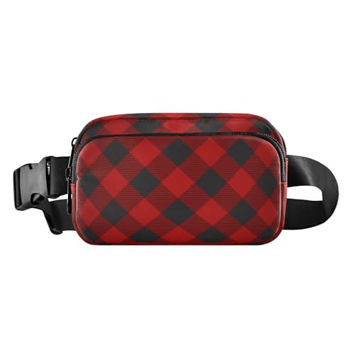 Lumberjack karierte trendige Crossbody-Tasche für Damen und Herren, wasserabweisend, Crossbody-Tasche mit verstellbarem Riemen für Reisen, Urlaub, Laufen, Holzfällerkaro, 1 size von linqin