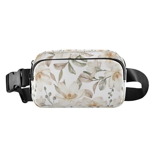 Spring Magnolia trendige Hüfttasche für Männer und Frauen, wasserdichte Schultertasche, Reisezubehör mit verstellbarem Gurt, für Workout, Laufen, Wandern, Spring Magnolia, 1 size von linqin