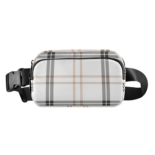 Stilvolle Umhängetasche mit Karomuster, Hüfttasche für Damen, Herren, Teenager, Mehrzweck-Crossbody-Gürteltasche mit verstellbarem Riemen für Radfahren, Wandern, Fitnessstudio, Kariert, 1 size von linqin