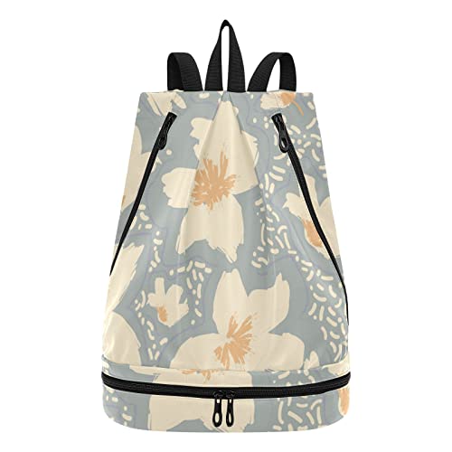 linqin Badeanzug-Tasche, Blumenlinien, abstrakt, wasserdicht, Fußballtasche, Camping-Rucksack für Damen und Herren linqin Badeanzug-Tasche, Blumenlinien, abstrakt, wasserdicht, Fußballtasche, Camping-Rucksack für Damen und Herren von linqin