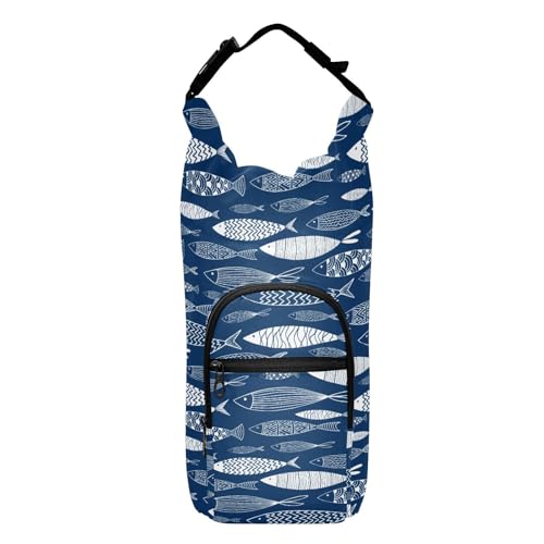 linqin Blue Fish Flaschenhalter, funktionelle Wasserflasche, isolierte Hülle, Wander-Wasserflaschenhalter, passend für 20/24/32/1,2 l Flaschen von linqin