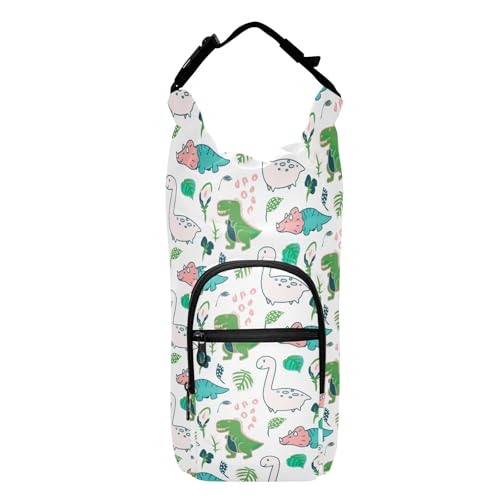 linqin Süßer Dino-Flaschenhalter, faltbar, isoliert, für Wanderausrüstung, Wasserflaschen, Rucksack, passend für 20/24/32/1,2 l Flaschen von linqin