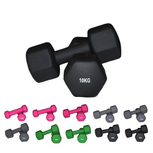 Lisaro Neopren Hantel | Profi Kurzhanteln 0,5-10 kg | Hexagon Hanteln - Fitness Gewichte für Frauen & Männer - Schweißresistent & Bodenfreundlich - Ideal für Home Gym & Studio (2x 7kg) von lisaro