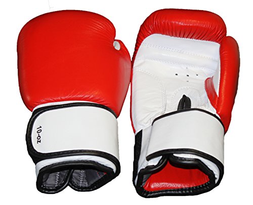 LISARO Boxhandschuhe, Muay Thai Kickboxen Sparring, Echtes Rinder Leder Kara Boxing Gloves Männer Damen, Boxsack Punchinghandschuhe, Kickboxhandschuhe MMA Kampfsport Training Schwarz -Weiss 12-oz von lisaro