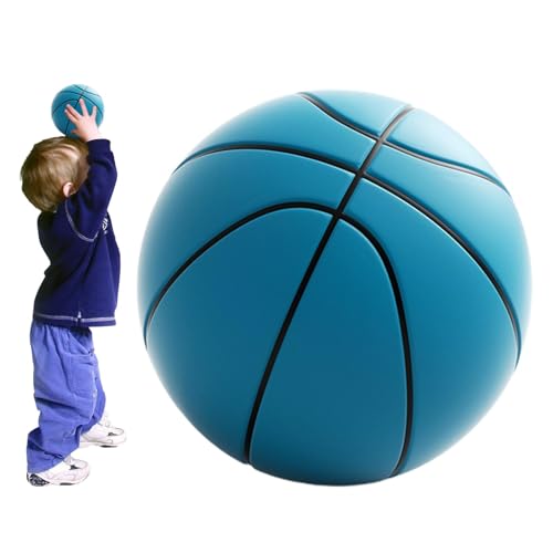 lisutupode Silent Basketball, Indoor High Elasticity Rubber Basketball, Silent Soft Basketball, No Noise Squeeze Stress Ball, Weicher Schaumstoff Basketball, Heller Schaumstoffball, 21/24cm von lisutupode