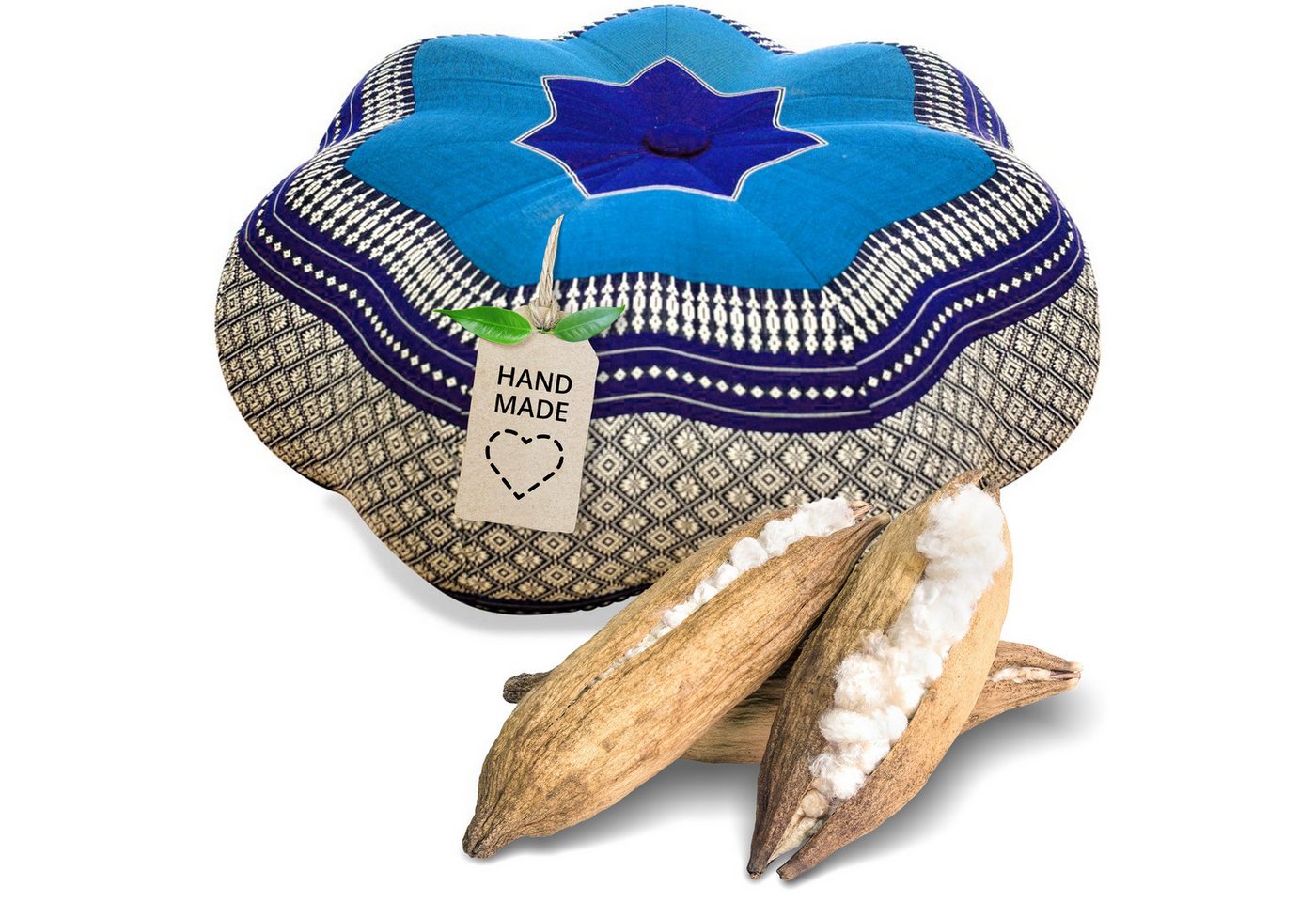 livasia Meditationskissen Zafukissen Stern groß, vegan und handgefertigt, Ø 40x20cm, Kapok livasia Meditationskissen Zafukissen Stern groß, vegan und handgefertigt, Ø 40x20cm, Kapok von livasia