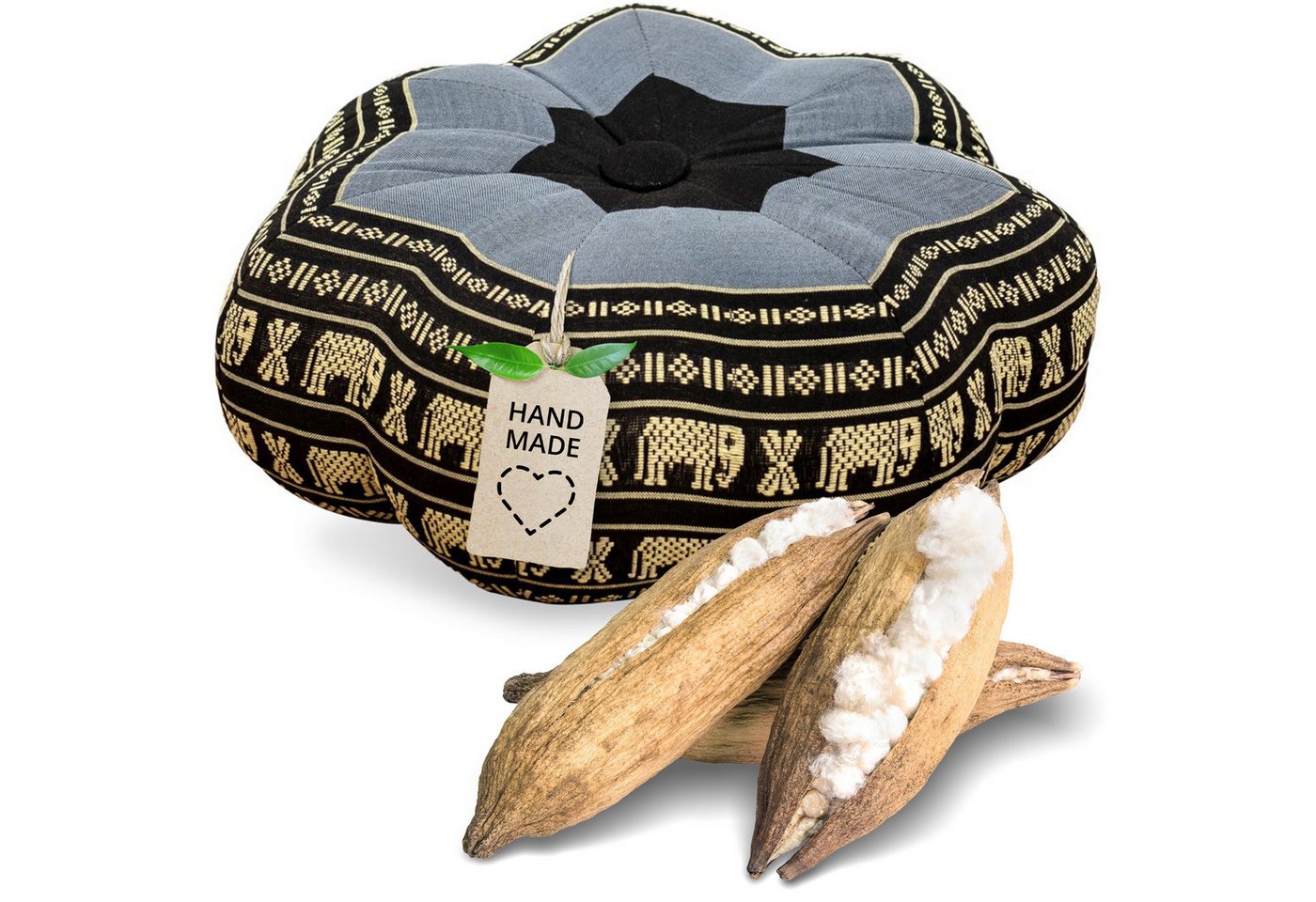 livasia Meditationskissen Zafukissen Stern klein, vegan und handgefertigt, 30x15cm, Kapok livasia Meditationskissen Zafukissen Stern klein, vegan und handgefertigt, 30x15cm, Kapok von livasia