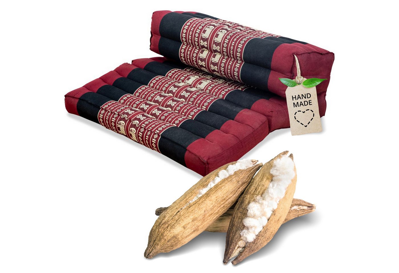 livasia Stützkissen Stützkissen faltbar, vegan und handgefertigt, 72x50x12cm, Kapok livasia Stützkissen Stützkissen faltbar, vegan und handgefertigt, 72x50x12cm, Kapok von livasia
