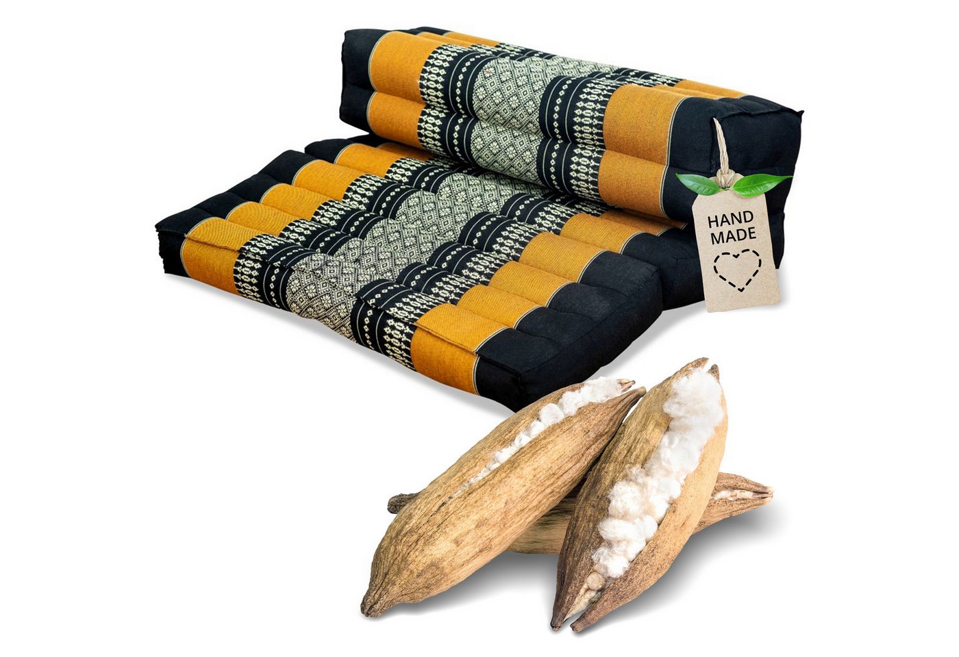 livasia Stützkissen Stützkissen faltbar, vegan und handgefertigt, 72x50x12cm, Kapok livasia Stützkissen Stützkissen faltbar, vegan und handgefertigt, 72x50x12cm, Kapok von livasia