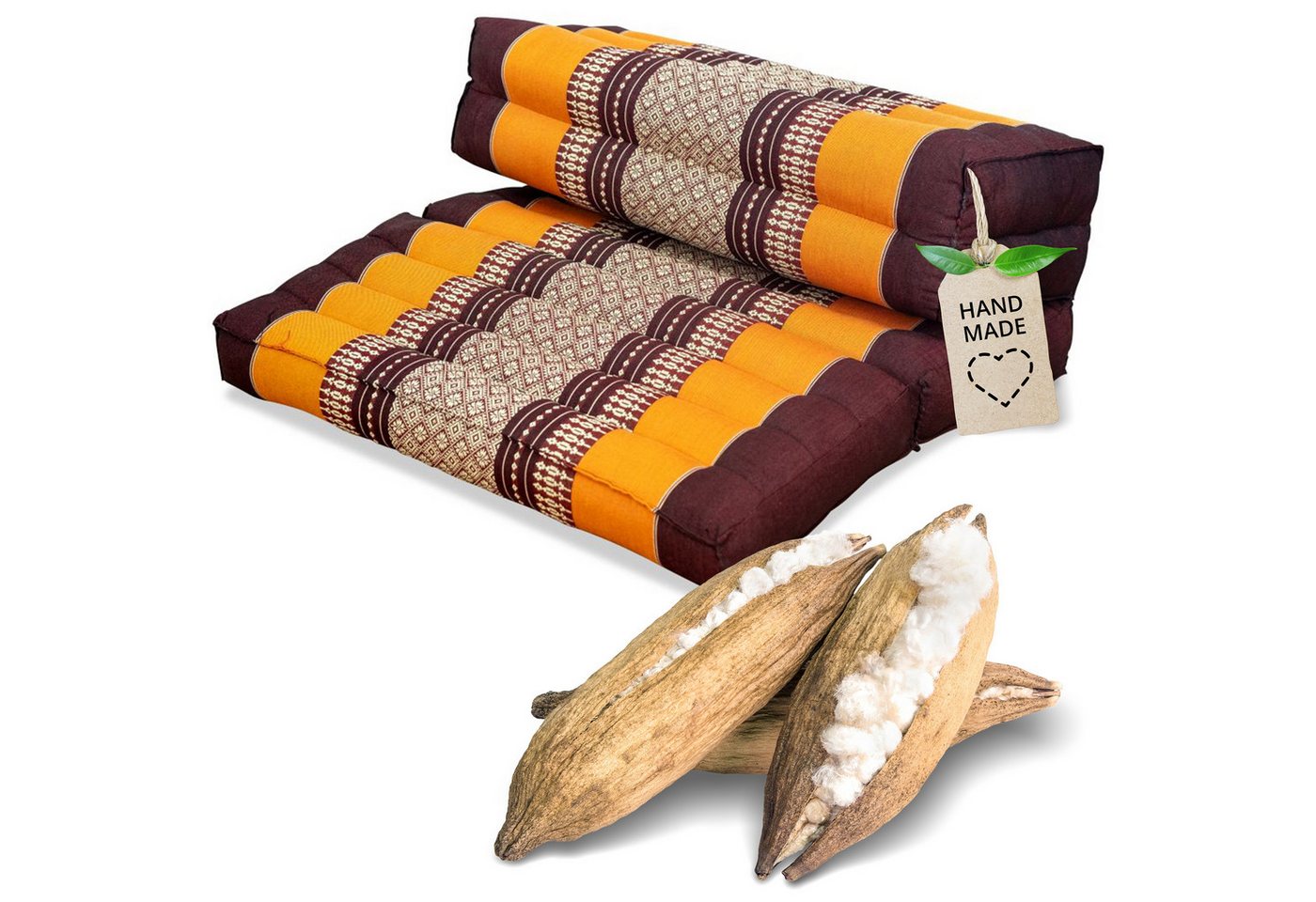 livasia Stützkissen Stützkissen faltbar, vegan und handgefertigt, 72x50x12cm, Kapok livasia Stützkissen Stützkissen faltbar, vegan und handgefertigt, 72x50x12cm, Kapok von livasia