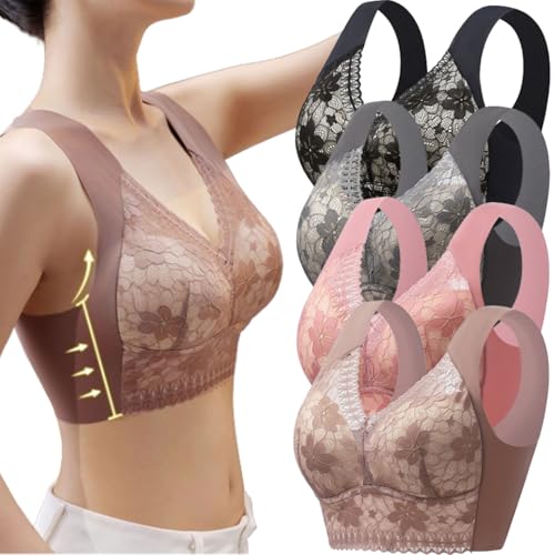 ljhjdkxf Orthopädischer Anti-Sagging-BH, haltungskorrigierender, atmungsaktiver Push-up-BH für ältere Frauen, haltungskorrigierender BH (4 Pcs-C,6XL) von ljhjdkxf