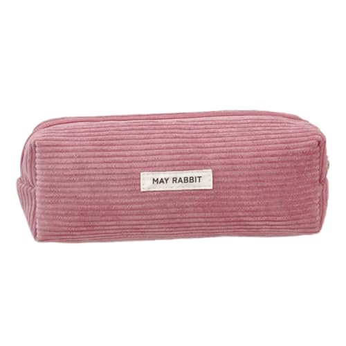 lokxmve Mäppchen Cord-Stoff Schlamppermäppchen Mäppchen Aesthetic,Federmäppchen Mädchen Stiftetasche Pencil Case Schulmäppchen für Schule Büro,Federtasche Stiftemappe für Jungen Mädchen Teenager,Rosa von lokxmve