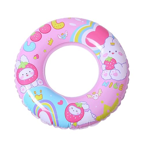 lopituwe Aufblasbarer Cartoon Schwimmring für Kinder aus PVC Float Wasser Schwimmring Pool, verdickter Stoff, versiegelt und auslaufsicher, rosa Kaninchen, siebzig von lopituwe