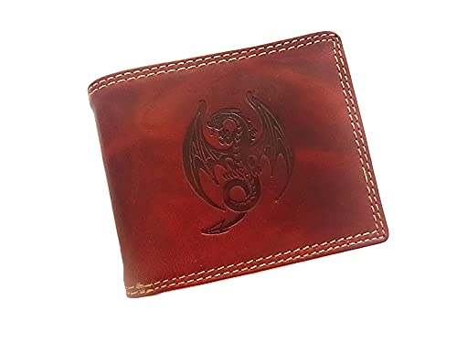 Herren Geldbörse Portmonee Portemonnaie Geldbeutel Echtes Leder Drache Rot Red Quer Herren Geldbörse Portmonee Portemonnaie Geldbeutel Echtes Leder Drache Rot Red Quer von lordies