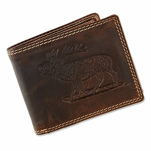 lordies Hochwertige Echtleder Geldbörse in Querformat mit Hirsch Motiv Brown Braun lordies Hochwertige Echtleder Geldbörse in Querformat mit Hirsch Motiv Brown Braun von lordies
