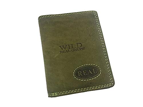 Wild Real Only Herren Geldbörse Portemonnaie Portmonee aus echtem Leder 10,3 x 8cm x 2cm Khaki Green Wild Real Only Herren Geldbörse Portemonnaie Portmonee aus echtem Leder 10,3 x 8cm x 2cm Khaki Green von lordies