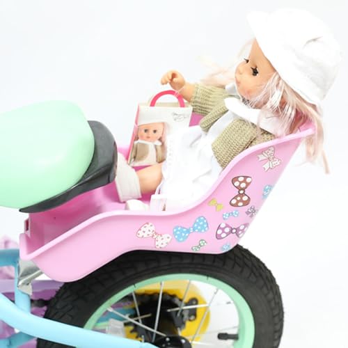 Puppen Fahrradsitz | Puppenfahrradsitz Für Mädchenfahrrad | Fahrradsitz Puppe | Puppensitz Fahrrad | Puppensitz Für Mädchenfahrrad | 1 Fahrradpuppen Rücksitz + 1 Aufkleber + 1 Halterung + 3 Schrauben von lovemetoo
