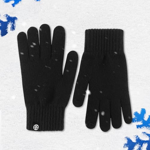 Handschuhe Fahrrad Herren Warme Strick Handschuhe Unisex Knitted Sporthandschuhe Touchscreen Fahrradhandschuhe Thermo Winterhandschuhe Outdoor Reithandschuhe Anti-Rutsch Laufhandschuhe Radhandschuhe von lozssnigzi