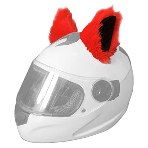 Plüsch-Ohren für Helm, Fahrrad, Ski, Motorrad, Helm, Zubehör für Snowboarden, Skifahren, Radfahren, Kinder und Erwachsene, Rot von luchike