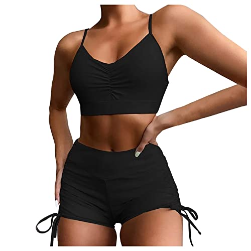 Bikini Damen Bauchweg Badeanzug Zweiteiliger Einfarbig Sexy Slim Fit Hohe Taille Swimsuit Set Frauen Bikini Set Bademode High Rise Bademode Zweiteiliger von luoluoluo