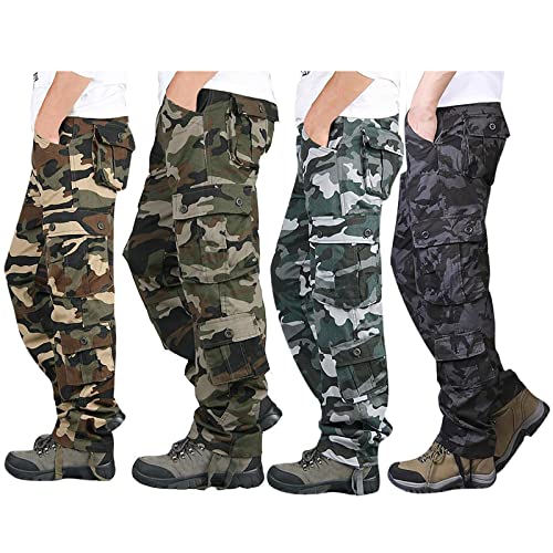 Herren Cargo Hose Militär Outdoor Hose mit Viele Taschen Männer Stretch Arbeitshosen Camouflage Combat Tactical Hose Ranger Hose für Jagd Wandern von luoluoluo