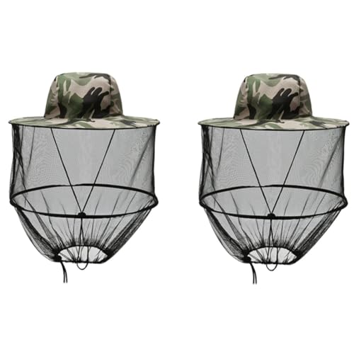 luxurious Phantom Camouflage Outdoor Anti-Mücken Fischernetz Hut, Geeignet zum Angeln, Camping und Anderen Aktivitäten von luxurious