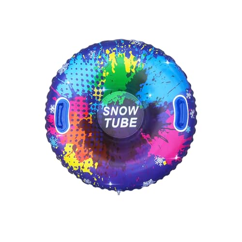 Snow Tubes Schlitten, aufblasbares Schneespielzeug, Anti-Kipp-Design mit Griffen, robustes PVC-Material, große Größe, buntes Design, Winterschlitten für Kinder und Erwachsene von lwxij