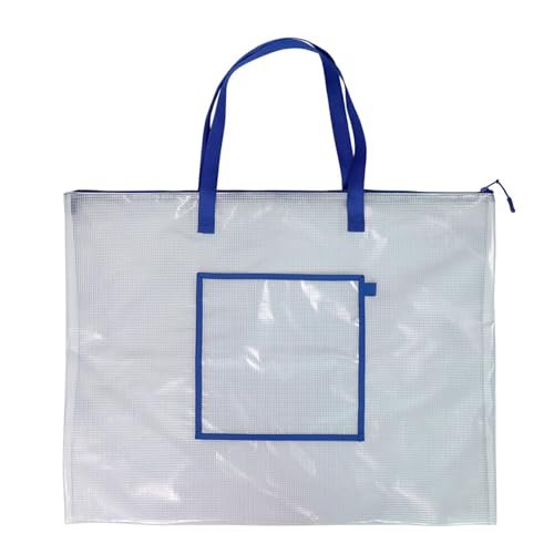 lxuebaix Netz-Projekttasche, durchsichtige Netz-Poster-Organizer-Tasche mit Tragegriff, wasserdichte Künstler-Tragetasche für Kinder, Künstler, Maler von lxuebaix