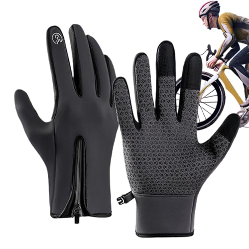 lyanny Snowboard-Handschuhe,Herren-Schneehandschuhe - Winddichte Motorrad-Thermohandschuhe,Warme Unisex-Handschuhe mit Reißverschluss, Ausrüstung für kaltes Wetter zum Wandern, Radfahren von lyanny