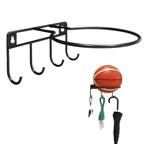 lyanny Wand-Ball-Aufbewahrungsregal, Metall-Ball-Aufbewahrungsdisplay - Fußballhalter zur Wandmontage | Sportraum-Dekorationszubehör für Basketball, Fußball, Fußball, Gymnastikball von lyanny