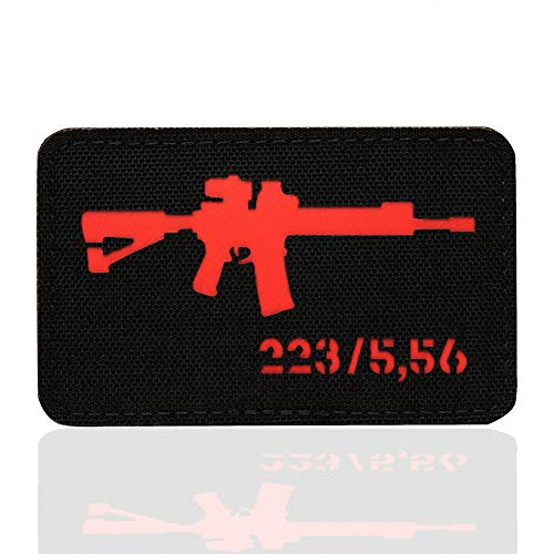 m-tac AR-15 Tactical Morale Patch Lazer Cut Hakenverschlüsse, schwarz/rot von M-Tac