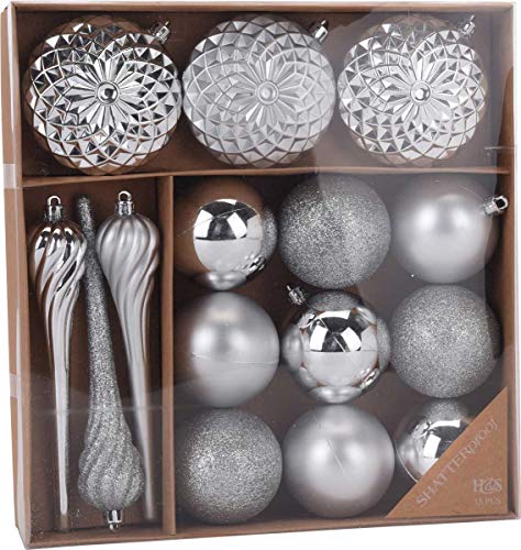 made2trade 15 teiliges Weihnachtsbaumschmuck Set - Silber made2trade 15 teiliges Weihnachtsbaumschmuck Set - Silber von made2trade