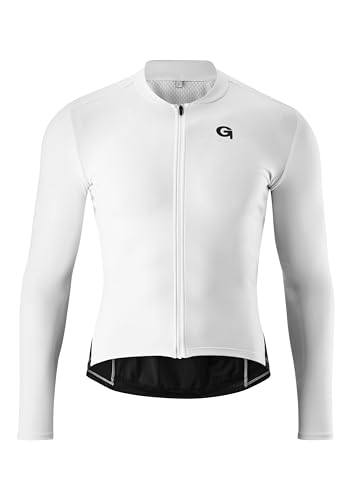 Gonso Sitivo Trikot Longsleeve M, Herren Fahrradtrikot, Hohe Bewegungselastizität, 3-teilige Steck-Rückentasche und RV-Tasche, Enganliegende Passform, Weiß, Gr. L von maier sports gmbh