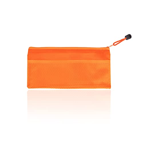 makio Federmäppchen für die Schule mit Reißverschluss. Weiches PVC-Finish von Viva, passendes Klebeband am Griff für einfaches Öffnen., orange, Schüleretui von makio