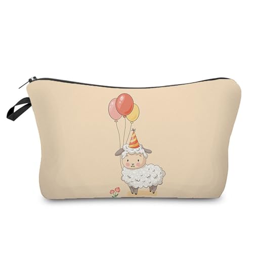 Kosmetiktasche Ballonschafe Schminktasche Tragbare Reise Kosmetiktasche Set,Klein Niedliche Vielseitige Geldbörse Klein, Kosmetiktasche Damen,Reißverschlusstasche Kosmetik Tasche von malxlaw