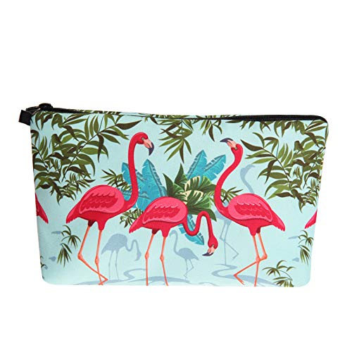 Kosmetiktasche Flamingo Schminktasche Tragbare Reise Kosmetiktasche Klein Niedliche Vielseitige Make Up Bag Kosmetiktasche Damen Reißverschlusstasche Schminktasche Klein Mädchen von malxlaw