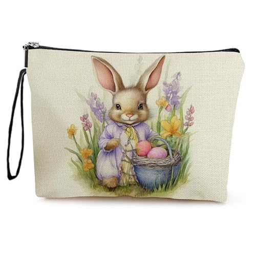 Kosmetiktasche Kaninchen Schminktasche Tragbare Reise Kosmetiktasche Set,Klein Niedliche Vielseitige Geldbörse Klein, Kosmetiktasche Damen,Reißverschlusstasche Kosmetik Tasche von malxlaw