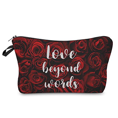 Kosmetiktasche Rose Schminktasche Tragbare Reise Kosmetiktasche Klein Niedliche Vielseitige Make Up Bag Kosmetiktasche Damen Reißverschlusstasche Schminktasche Klein Mädchen von malxlaw