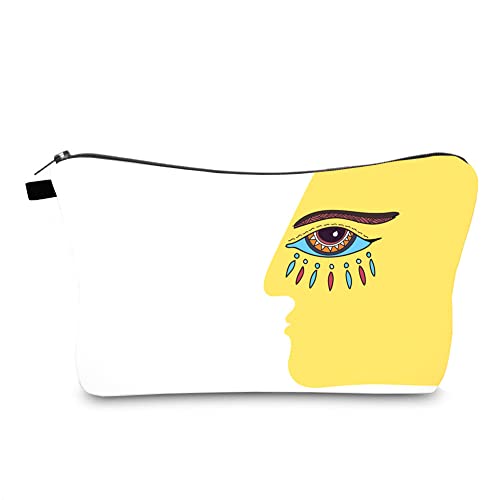 Kosmetiktasche Yellow Eyes Schminktasche Tragbare Reise Kosmetiktasche Klein Niedliche Vielseitige Make Up Bag Kosmetiktasche Damen Reißverschlusstasche Schminktasche Klein Mädchen von malxlaw