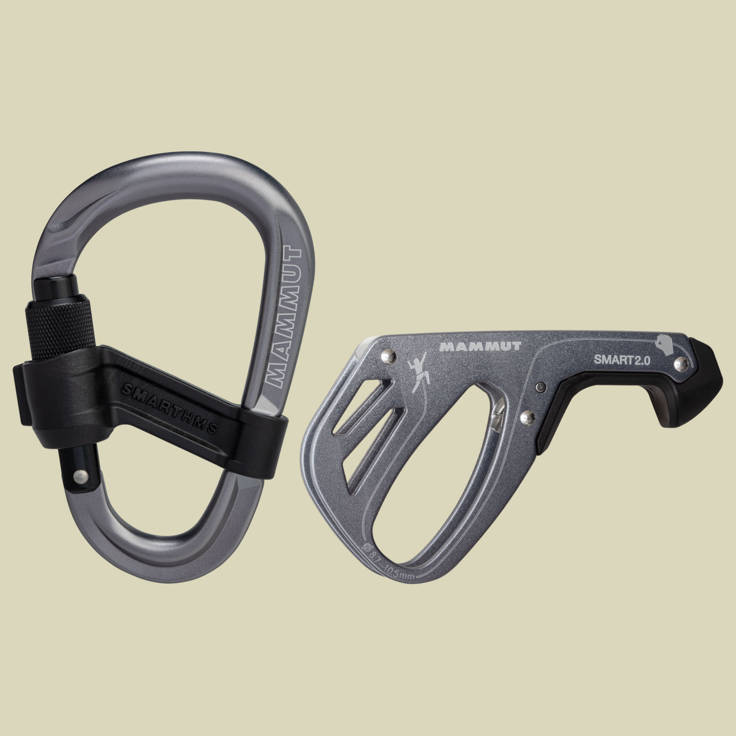 Smart 2.0 Belay Package Sicherungsgerät und HMS Karabiner Farbe grey Smart 2.0 Belay Package Sicherungsgerät und HMS Karabiner Farbe grey von mammut