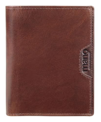 mano Don Marco Geldbörse mit Klappe Leder - Portemonnaie Herren Damen Hochformat Braun - Geldbeutel Portmonee Wallet Brieftasche Portmonaise mano Don Marco Geldbörse mit Klappe Leder - Portemonnaie Herren Damen Hochformat Braun - Geldbeutel Portmonee Wallet Brieftasche Portmonaise von mano