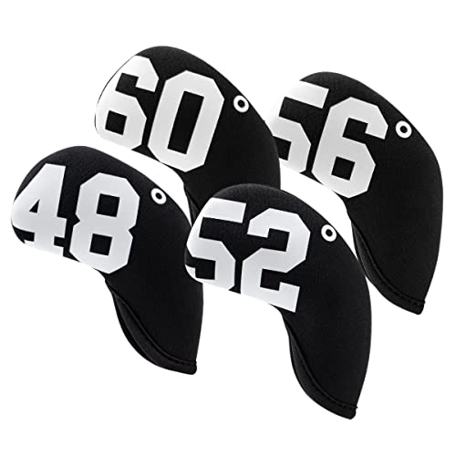 mansH 4-teiliges Golfschläger-Kopfbedeckungs-Set, wasserdicht 48 ° 52 ° 56 ° 60 ° Abdeckung für Golfschlägerkopf von mansH