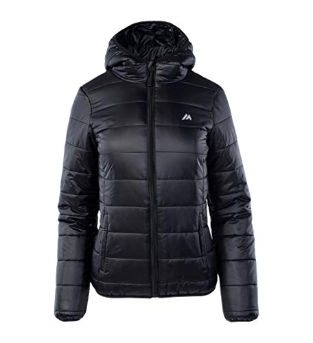 martes Damen Jacke Lady Maron, Übergangsjacke mit Kapuze, Warme Steppjacke, Zwei Seitentaschen, Leicht, Black, S von martes