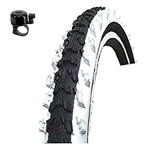 1 x Kenda K-829 26" MTB Fahrradreifen Fahrradmantel Schwarz/Weiß 50-559 (26 x 1.95) inkl. Fahrradklingel von maxxi4you