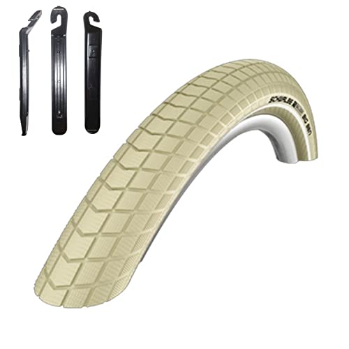 1 x Schwalbe Big Ben Fahrradreifen Fahrradmantel mit Reflex in Creme 55-559 (26 x 2.15) inkl. 3 Reifenheber von maxxi4you