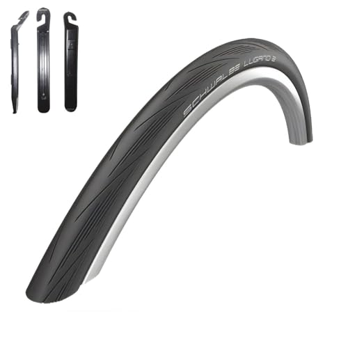 1 x Schwalbe Lugano 2 "28" Rennradreifen Reifen Schwarz 700 x 23C (23-622) inkl. 3 Reifenheber von maxxi4you