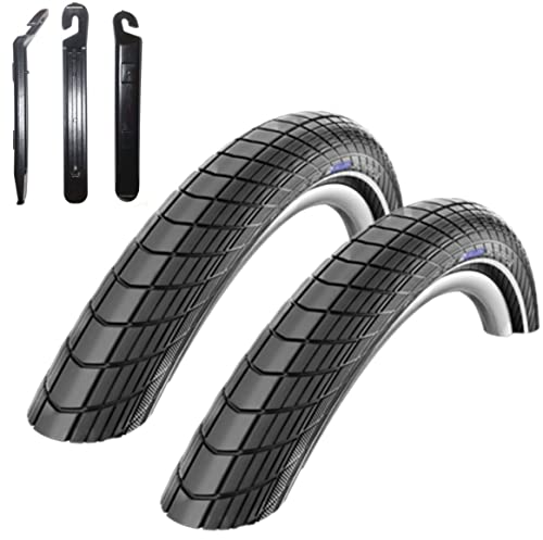 2 x Schwalbe Big Apple Reflex Schwarz 60-622 (28 x 2,35) inkl. Reifenheber von maxxi4you