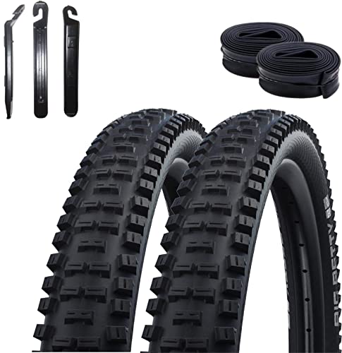 2 x Schwalbe Big Betty Performance, E-50 Fahrradreifen Fahrradmantel 62-559 (26 x 2.4 Zoll) + 2 Schläuche AV13 inkl. 3 Reifenheber von maxxi4you