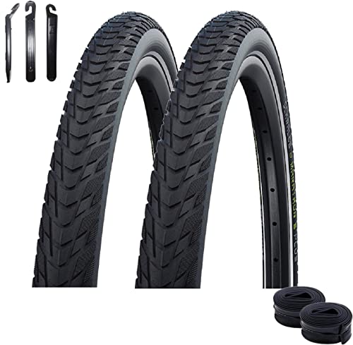 2 x Schwalbe Marathon E-Plus Smart D-Guard E-50 Schwarz-Reflex 50-622 + 2 x Schwalbe Schläuche DV19 inkl. Reifenheber 2 x Schwalbe Marathon E-Plus Smart D-Guard E-50 Schwarz-Reflex 50-622 + 2 x Schwalbe Schläuche DV19 inkl. Reifenheber von maxxi4you